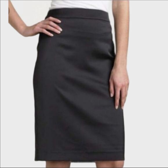 Tadashi Satin Stretch Pencil Skirt Black 2 - Picture 1 of 7